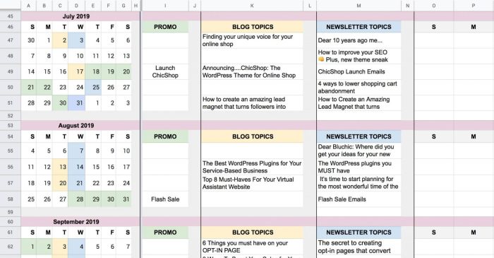 Creating a Blog Editorial Calendar