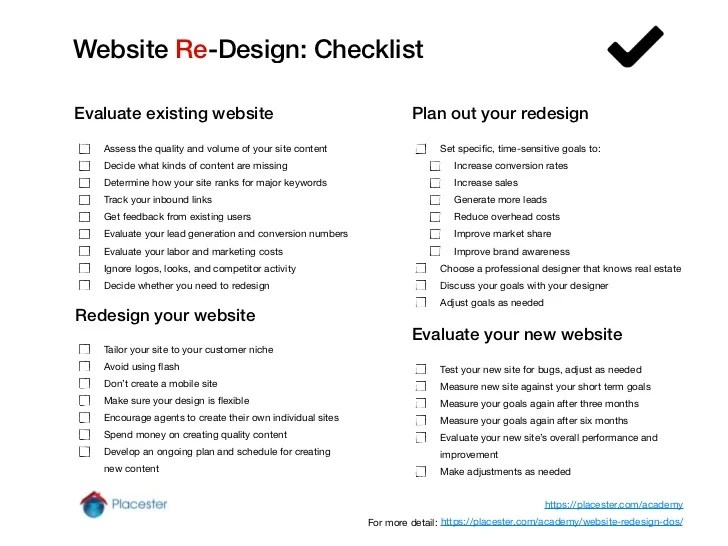 Website Redesign Checklist