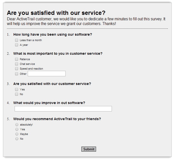 Using Surveys to Collect Customer Data